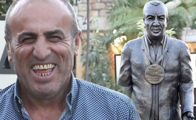 Fatih Terim'le tartışan Selahattin Aydoğdu'nun heykeli dikildi
