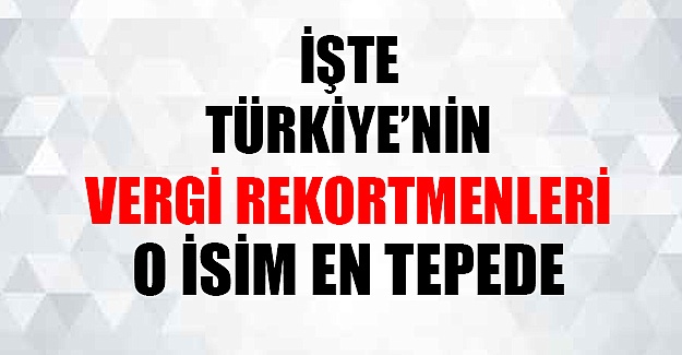 Türkiye'nin vergi rekortmenleri açıklandı