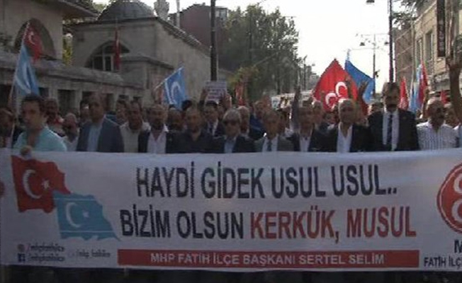 MHP'lilerden Beyazıt'ta 'Kerkük' eylemi