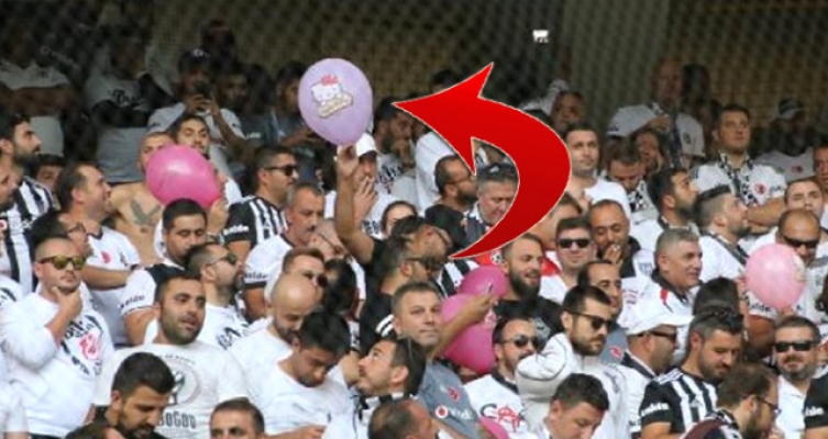Beşiktaşlı taraftarlardan Fenerbahçe'ye Hello Kitty'li gönderme!