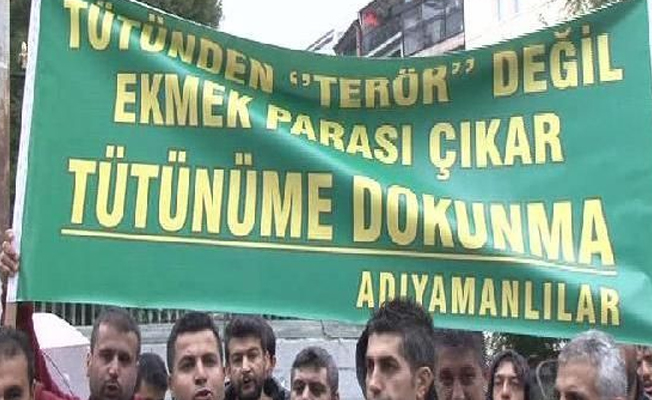 Adıyamanlı tütüncüler Taksim'de eylem yaptı