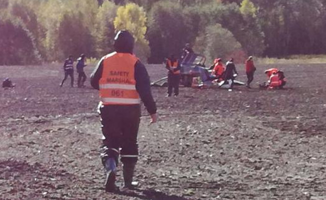 Dünya Ralli Şampiyonası'nda helikopter düştü