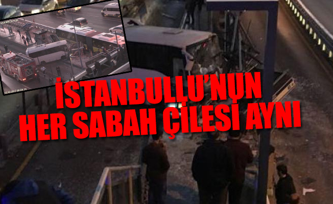 Servis minibüsü metrobüs durağına girdi, seferler aksadı