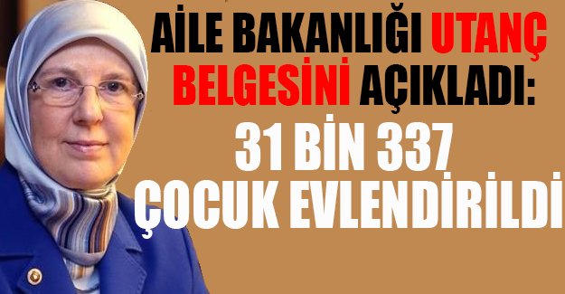 Aile Bakanlığı utanç tablosunu açıkladı: 2015 yılında 31 bin 337 çocuk evlendirildi