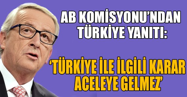 AB Komisyonu: 'Türkiye ile ilgili karar aceleye gelmez'