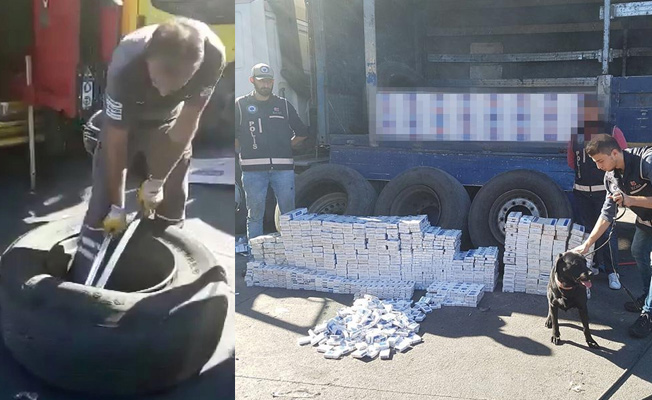TIR tekerlerinden 5 bin paket...