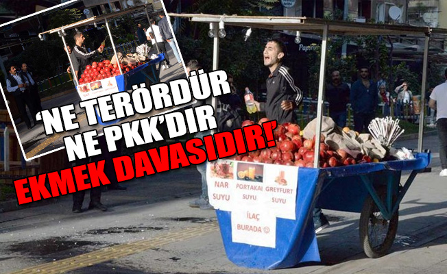 Zabıta müdahale edince, sinirlenerek tezgahını yakmak istedi