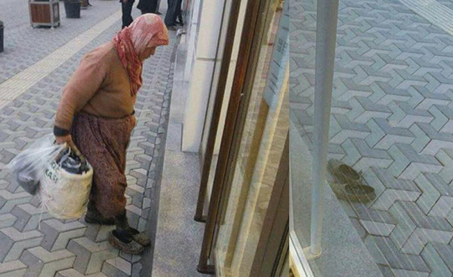 Çamurlu ayakkabılarını dışarıda bırakıp bankaya öyle girdi