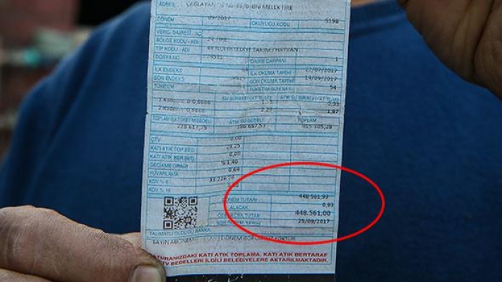 54 günlük su faturası 448 bin 561 lira geldi