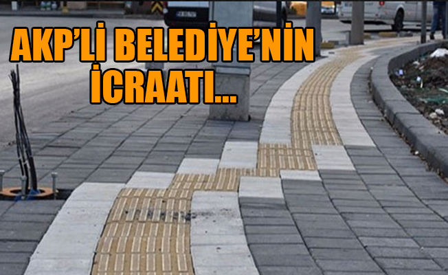 Belediyenin yaptığı görme engelli bandı 'parkur'a dönüştü!