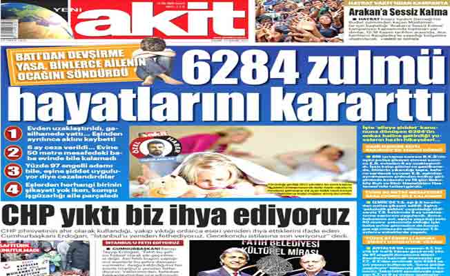 Yeni Akit Gözünü Kadın Koruma Yasasına Dikti