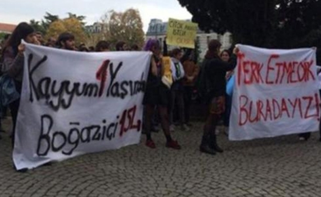 Boğaziçi Üniversitesi'nde Erdoğan'ın atadığı rektöre yıl dönümü eylemi