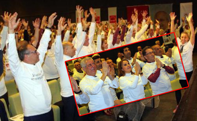 CHP’liler toplantıya egzersizle başladı
