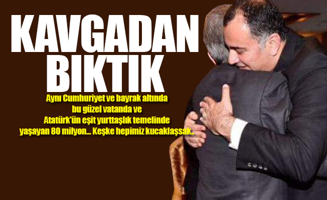 Ankara'nın yeni belediye başkanı ile kucaklaşan CHP'li başkan: 80 milyon... Keşke hepimiz kucaklaşsak...