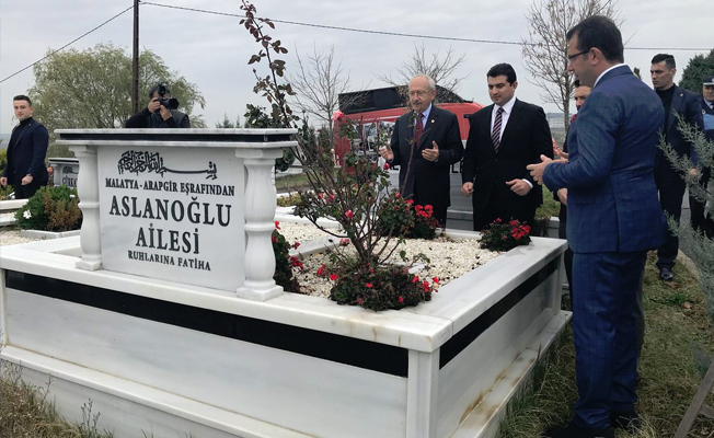 CHP lideri Mevlüt Aslanoğlu'nun mezarını ziyaret edip dua etti
