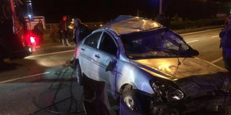 İyidere'de otomobil takla attı: 1 ölü, 3 yaralı