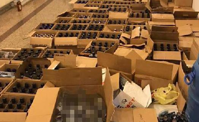 Karşıyaka'da 1 ton sahte içki ele geçirildi