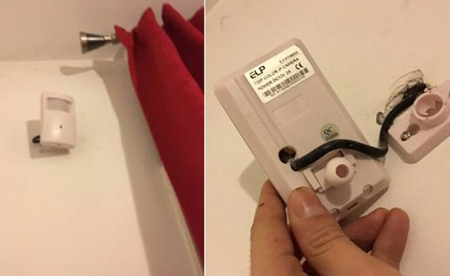 Dev şirketten kiraladığı evde gizli kamera çıktı