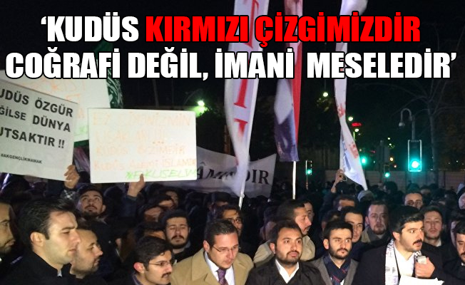 ABD’nin Ankara Büyükelçiliği önünde Kudüs protestosu