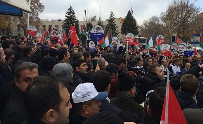 Memur-Sen’den ABD Büyükelçiliği önünde Kudüs protestosu