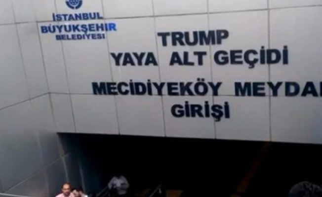 Şişli’de Trump tabelaları kaldırıldı