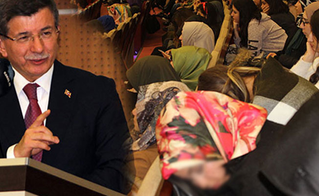 Davutoğlu, Kudüs'ü anlatırken öğrenciler uyudu...