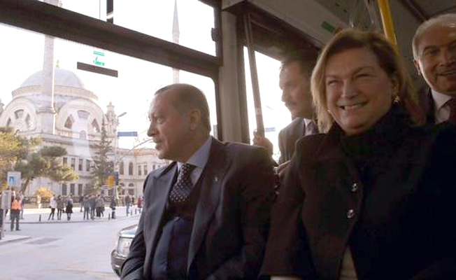 Erdoğan'ın elektrikli otobüs yolcululuğu...