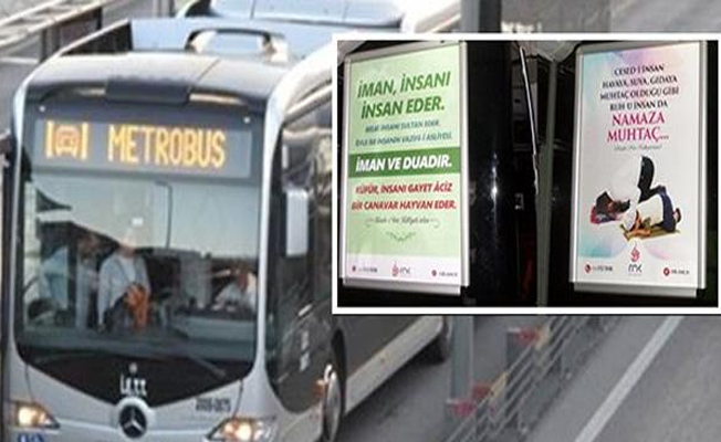 Fethullah Gülen'in 'akıl hocası' metrobüslerdeki reklam panolarında