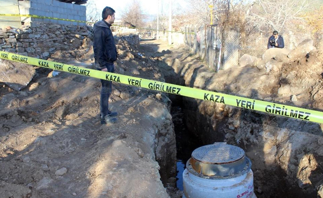 Kanalizasyon çalışmalarında, tarihi eser kalıntıları bulundu
