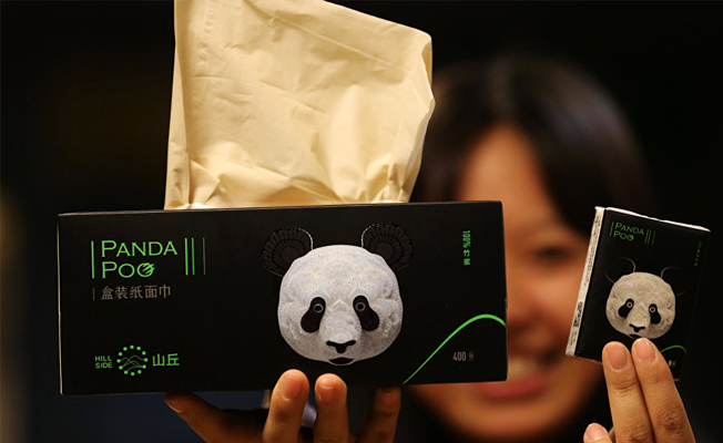 Panda dışkısı tuvalet kağıdı ve peçete oldu