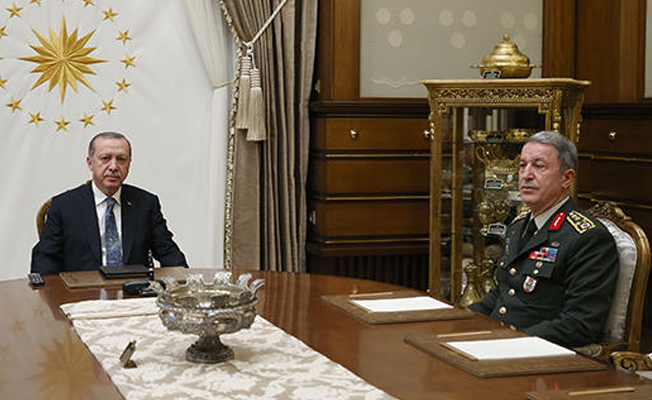Cumhurbaşkanı Erdoğan, Hulusi Akar'la görüştü