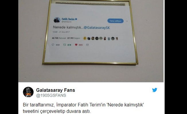 İmparator'un o tweet'ini çerçevelettirip duvara astı!
