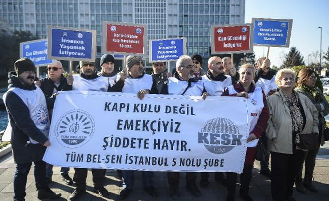 İBB önünde şiddete uğrayan zabıta personeli için eylem!
