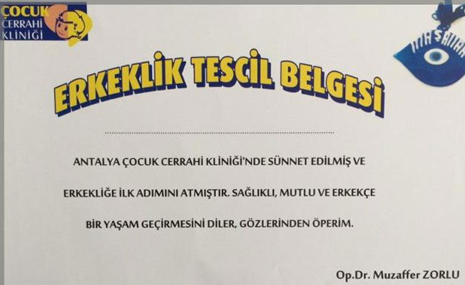Antalya'da şok eden 'Erkeklik tescil belgesi'