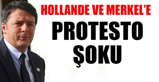 AB liderler zirvesinde Renzi protestosu