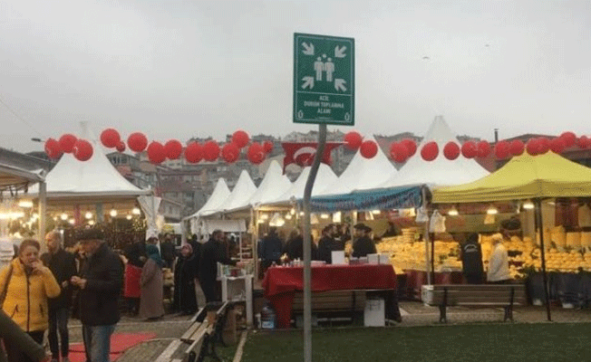 Üsküdar'daki deprem toplanma alanına peynir pazarı kuruldu!