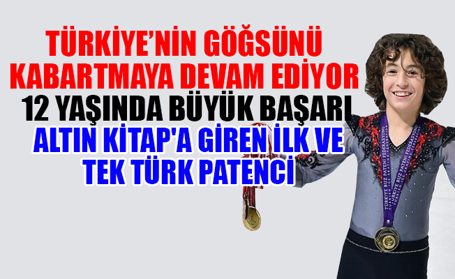 12 yaşındaki Efe Çetiz, Altın Kitap'a giren ilk Türk patenci oldu