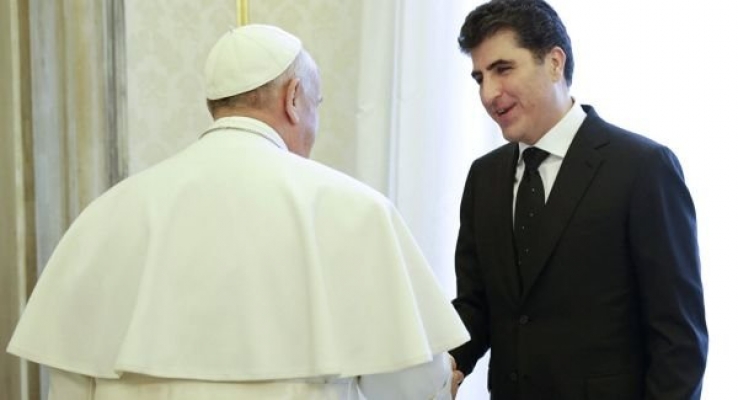 Barzani, Erbil ve Bağdat için Papa'ya gitti
