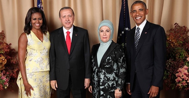 Obama ve Erdoğan çiftinden aile fotoğrafı