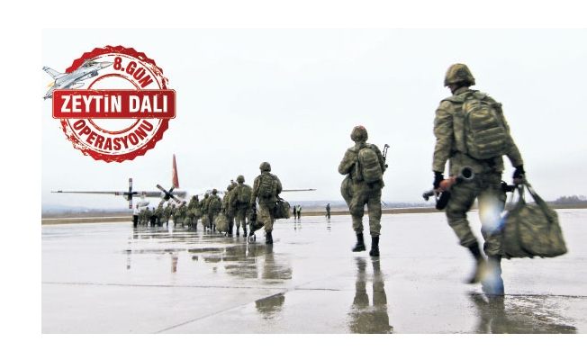 Zeytin Dalı'nda 8. gün...Mehmetçik 8 koldan Afrin’e yürüyor