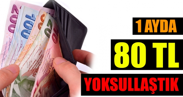 Yoksulluk sınırı 1 ayda 80 lira arttı