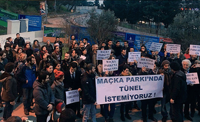 Maçka Parkı’nda ağaç sökülmesine karşı eylem