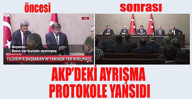 AKP'deki ayrışma protokole yansıdı