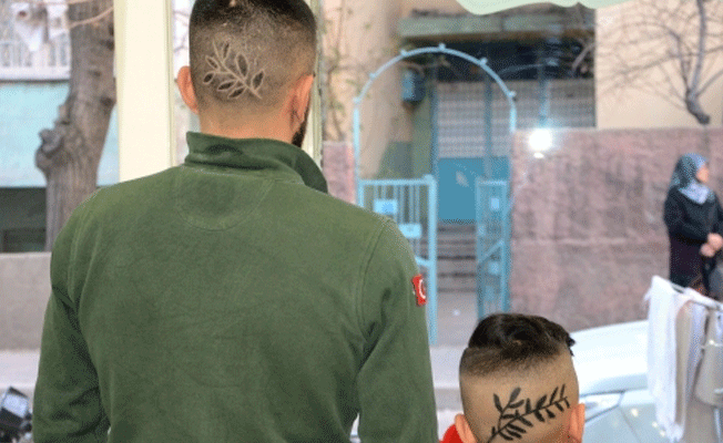 Zeytin dalı figürlü saç kesimini ücretsiz yapılıyor!