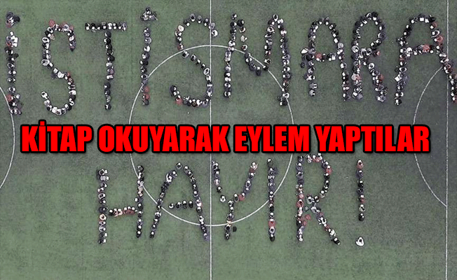 Öğrenciler okul bahçelerinde bedenleriyle yazı yazdılar!