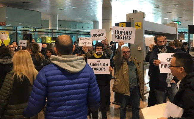 Havaalanında insan haklarını bekliyorlar!