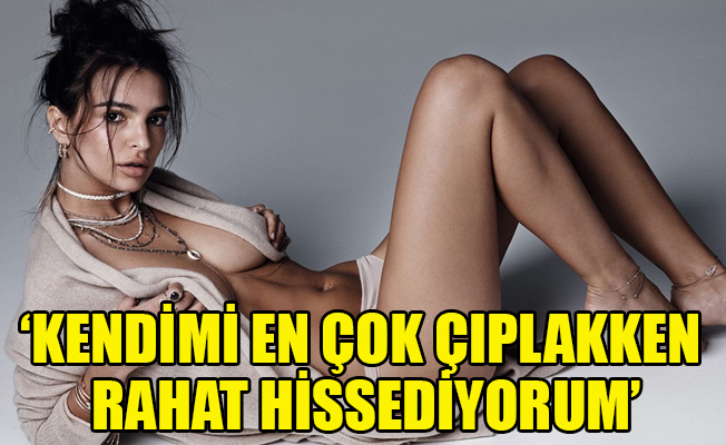 ABD'li model Emily Ratajkowski yine rahat durmadı yine üstsüz!