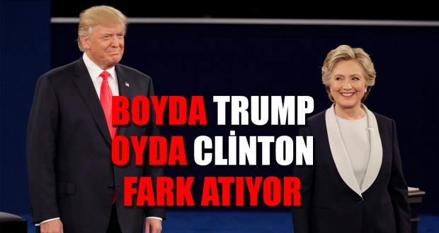 Clinton, Trump'a fark atıyor