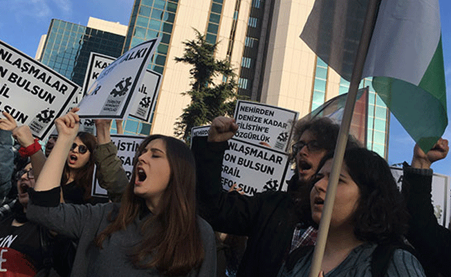 İsrail Başkonsolosluğu önünde 'Filistin' eylemi