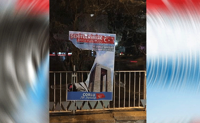 Çorlu’da Atatürk posterlerine hain saldırı